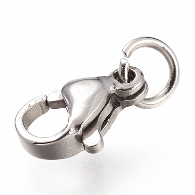 Tarnish Resistant 304 Stainless Steel Lobster Claw Clasps STAS-G240-01B-P-1