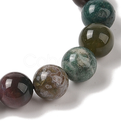 10mm Round Natural Indian Agate Braided Bead Bracelets BJEW-C067-01C-27-1