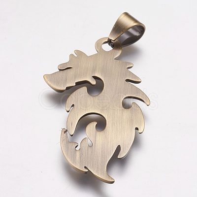 304 Stainless Steel Big Pendants STAS-P225-061AB-1