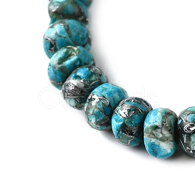 Synthetic Silver Line Turquoise Beads Strands G-L617-E03-4x6mm-1