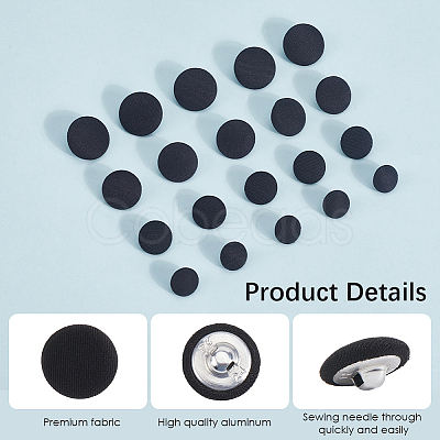 100Pcs 4 Styles 1-Hole Cloth Buttons BUTT-CY0001-09B-1