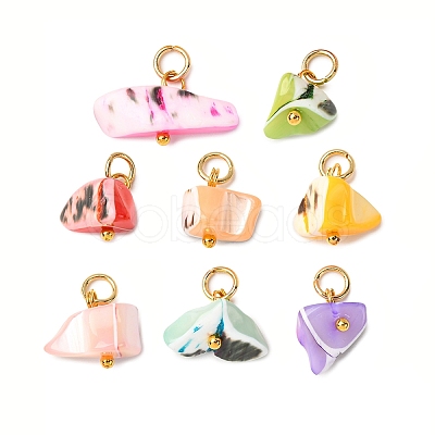 Dyed Natural Trochid Shell/Trochus Shell Pendants PALLOY-JF04484-01-1