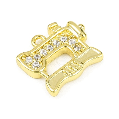 Brass Micro Pave Clear Cubic Zirconia Pendants LS-KK-L238-20G-1