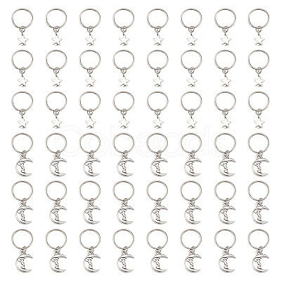 24Pcs 2 Styles Alloy Dreadlocks Beads PALLOY-AB00079-1