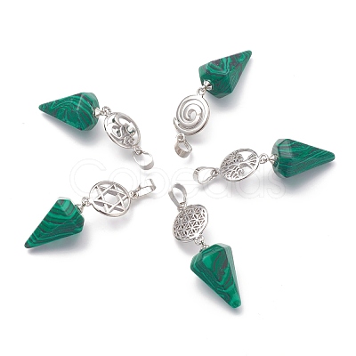 Synthetic Malachite Pendants G-O194-09-1
