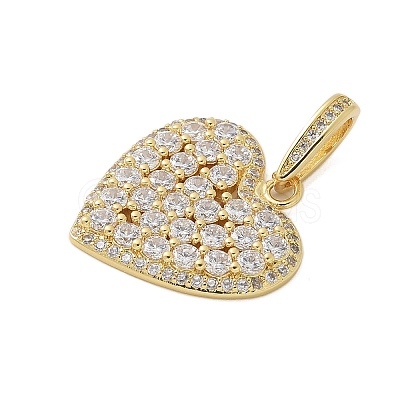 Brass Micro Pave Cubic Zirconia Pendants X-KK-P293-06G-1