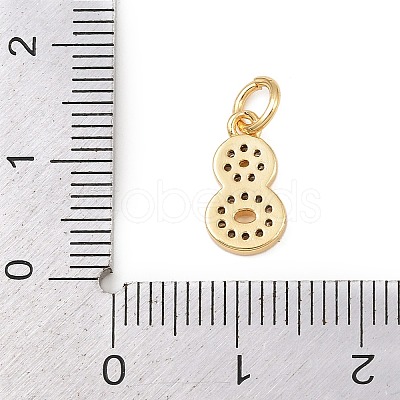 Brass Micro Pave Clear Cubic Zirconia Charms KK-G544-04G-08-1