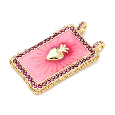 Brass Micro Pave Cubic Zirconia Pendants KK-K408-71G-01-1
