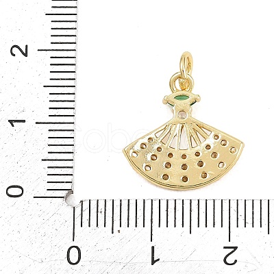 Brass Micro Pave Cubic Zirconia Pendants KK-D258-09G-02-1
