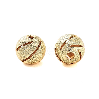 Texture Brass Beads KK-S379-02G-F-1