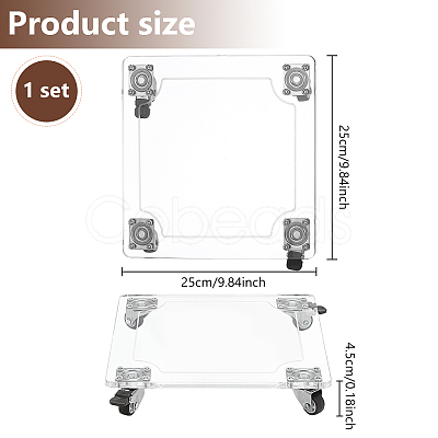 Acrylic Holder Tray for Planter Pots AJEW-WH0166-23C-1