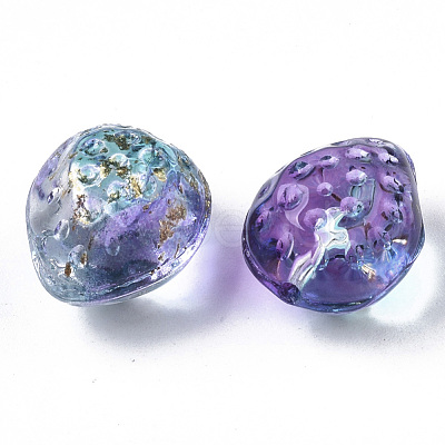 Transparent Spray Painted Glass Beads GLAA-R215-01-B01-1
