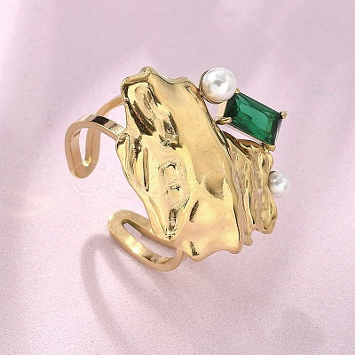 304 Stainless Steel Cuff Rings for Women RJEW-D302-03G-10-1