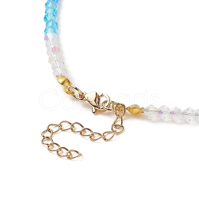 Alloy Enamel Evil Eye Pendant Necklace with Crystal Rhinestone NJEW-JN04206-1