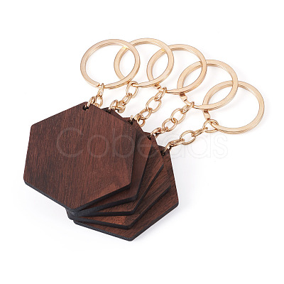 Walnut Wood Pendant Keychains KEYC-TAC0034-06C-1