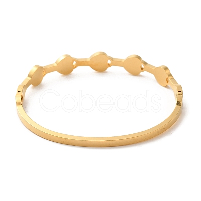 Heart Enamel Vacuum Plating PVD Vacuum Plating 304 Stainless Steel Bangles for Women BJEW-F474-26G-1