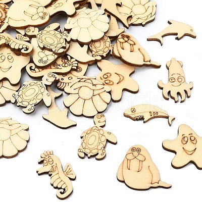 50 Pcs Unfinished Blank Wooden Slices for Painting Arts WOOD-CJC0011-17B-1