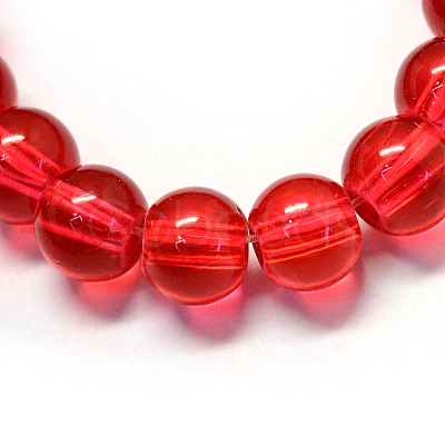 Baking Paint Transparent Glass Round Bead Strands DGLA-Q022-6mm-24-1
