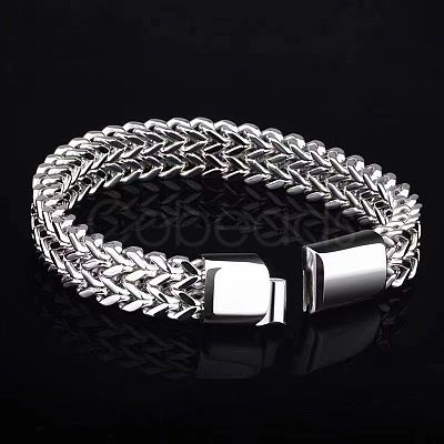 Punk Style 304 Stainless Steel Curb Chain Bracelets for Men WGFAED6-03-1