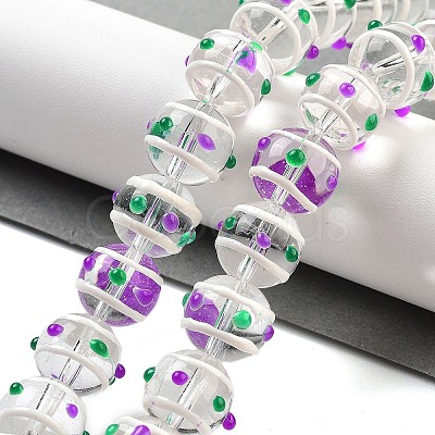 Glass with Enamel Beads Strands GLAA-M047-01D-1