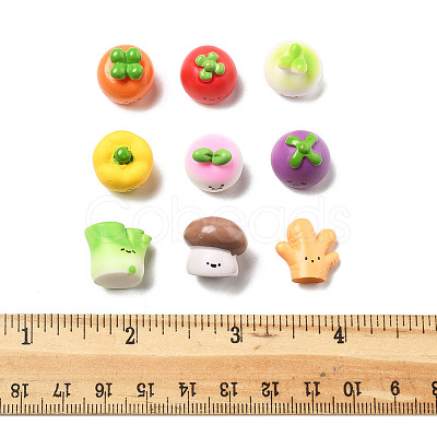 36Pcs 9 Styles Resin Vegetable Figurines Ornament DJEW-FS0001-02-1