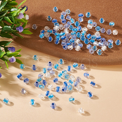 2Bags 200Pcs Transparent Glass Beads GLAA-TA0003-44E-1