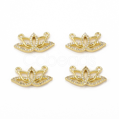 Brass Micro Pave Cubic Zirconia 2-Loop Pendants KK-E068-VB071-1