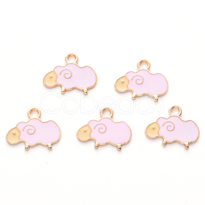 Alloy Enamel Pendants X-ENAM-R059-08B-RS-1