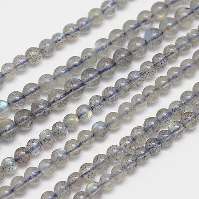 Natural Labradorite Round Bead Strands G-M263-A-03-1