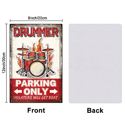 Vintage Metal Tin Sign AJEW-WH0189-467-1