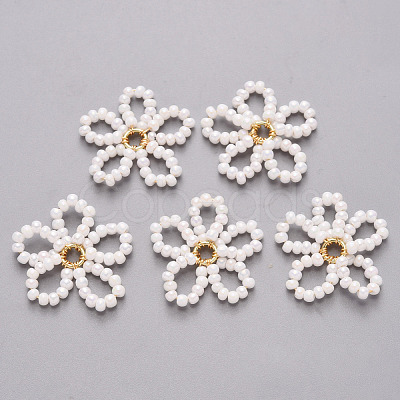 Glass Seed Beads Pendants FIND-R086-06A-1