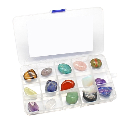 15 Styles Natural & Synthetic Gemstone Nuggets Collections PW-WG57525-02-1