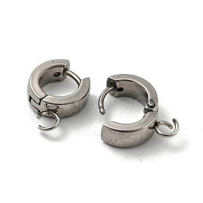 Tarnish Resistant 201 Stainless Steel Huggie Hoop Earrings Findings STAS-A167-01R-P-1