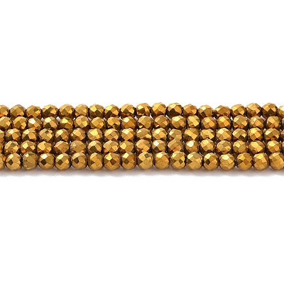 Electroplate Glass Beads Strands GLAA-H021-01B-FP04-1