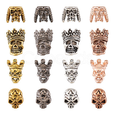 32Pcs 16 Styles Tibetan Style Alloy Beads FIND-FW0001-13-1