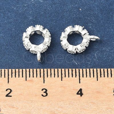 Brass Micro Pave Clear Cubic Zirconia Tube Bails KK-A254-02B-S-1