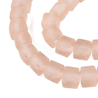 Transparent Frosted Glass Beads Strands GLAA-N072-01A-A06-1