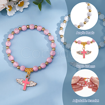 2Pcs Acrylic & Plastic Beads Bracelets BJEW-HS00006-1
