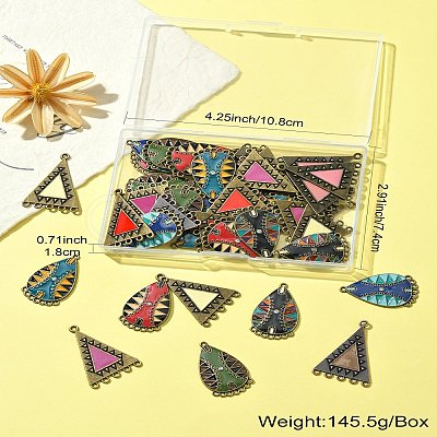 40Pcs 10 Styles Alloy Enamel Chandelier Component Links FIND-CJ0001-81-1