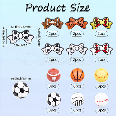 12 Styles Silicone Beads SIL-PA0001-06-1