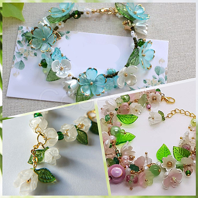 500Pcs 5 Colors Transparent Acrylic Charms TACR-SP0001-35-1