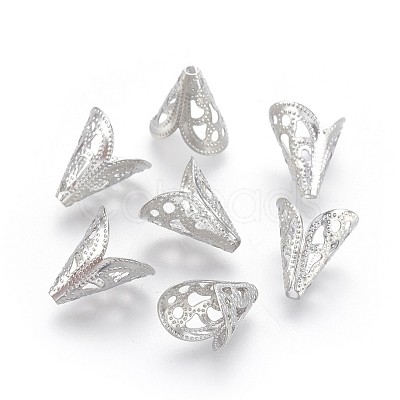 Non-Tarnish 2-Petal 304 Stainless Steel Bead Caps STAS-P221-15P-1