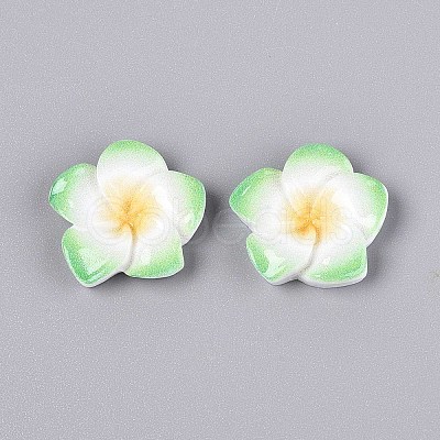 Plumeria Flower Opaque Resin Cabochons CRES-T025-30G-02-1