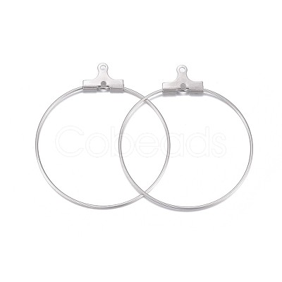 Tarnish Resistant 316 Surgical Stainless Steel Hoop Earring Findings STAS-P238-09P-03-1