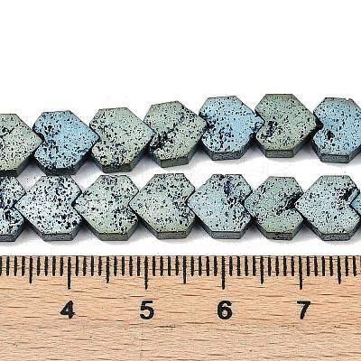 Electroplated Natural Lava Rock Beads Strands G-K388-04B-03-1