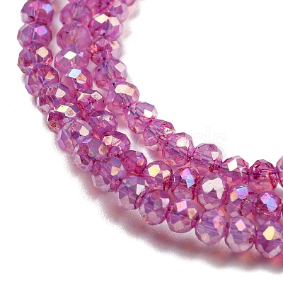 Transparent Baking Paint Glass Beads Strands DGLA-F002-02B-07-1