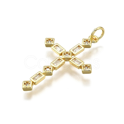 Brass Micro Pave Cubic Zirconia Pendants KK-Z100-34G-01-1