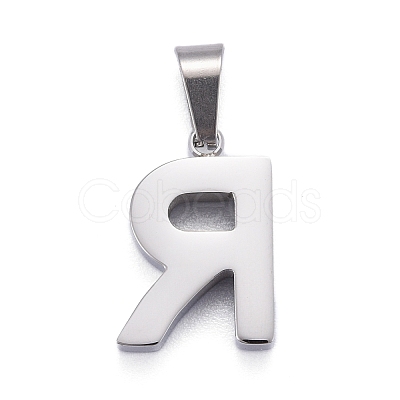 Non-Tarnish 304 Stainless Steel Letter Pendants STAS-H127-R-P-1