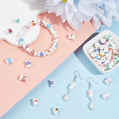 54Pcs Handmade Porcelain Beads PORC-SC0001-26A-1