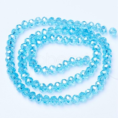 Electroplate Glass Beads Strands EGLA-A034-T6mm-B14-1